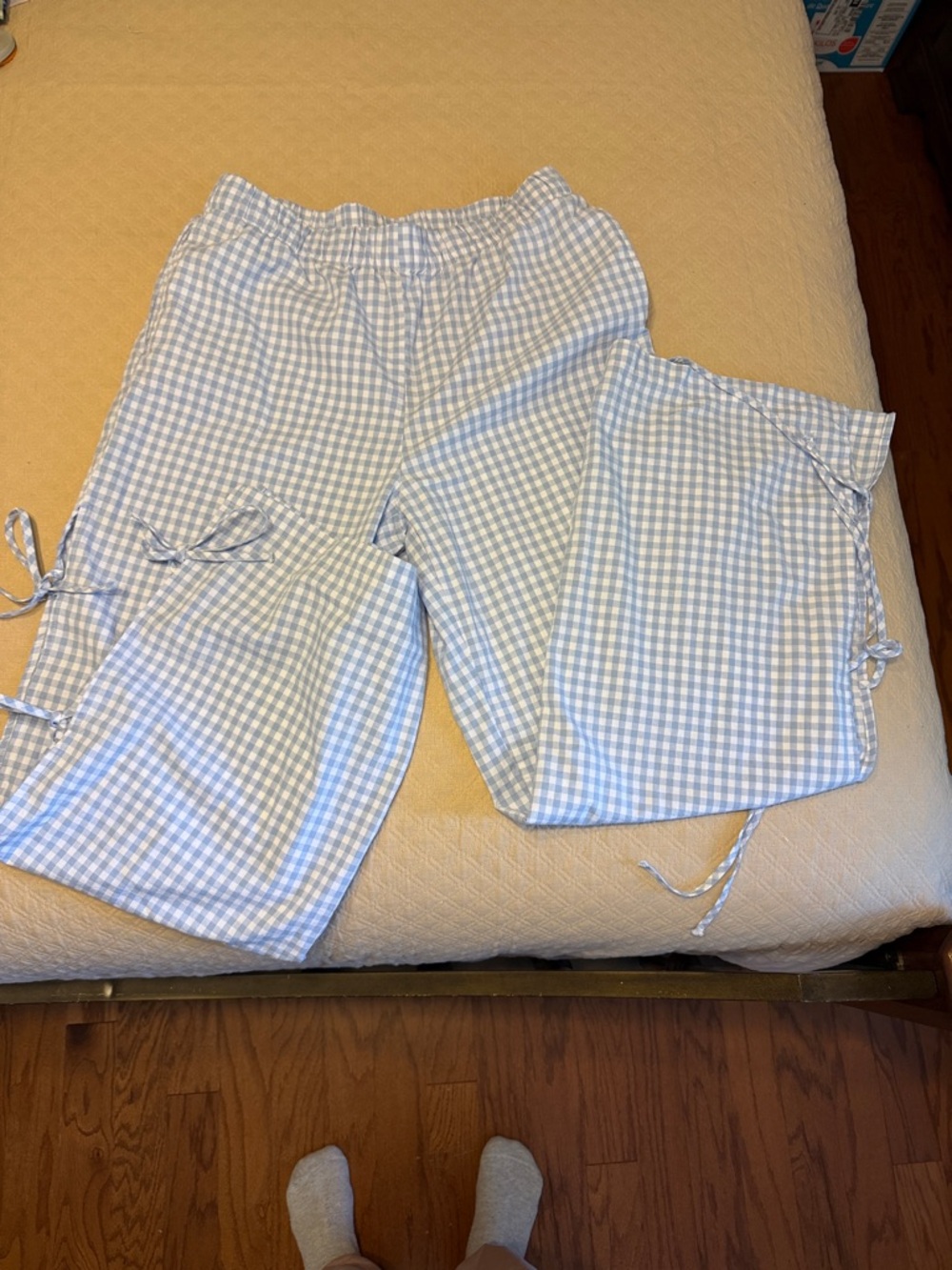 Sincerely Jules Light Blue and White Gingham Lounge Pants